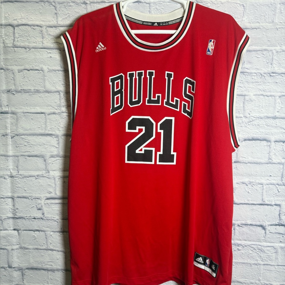 Adidas Red and Black Basketball Jersey